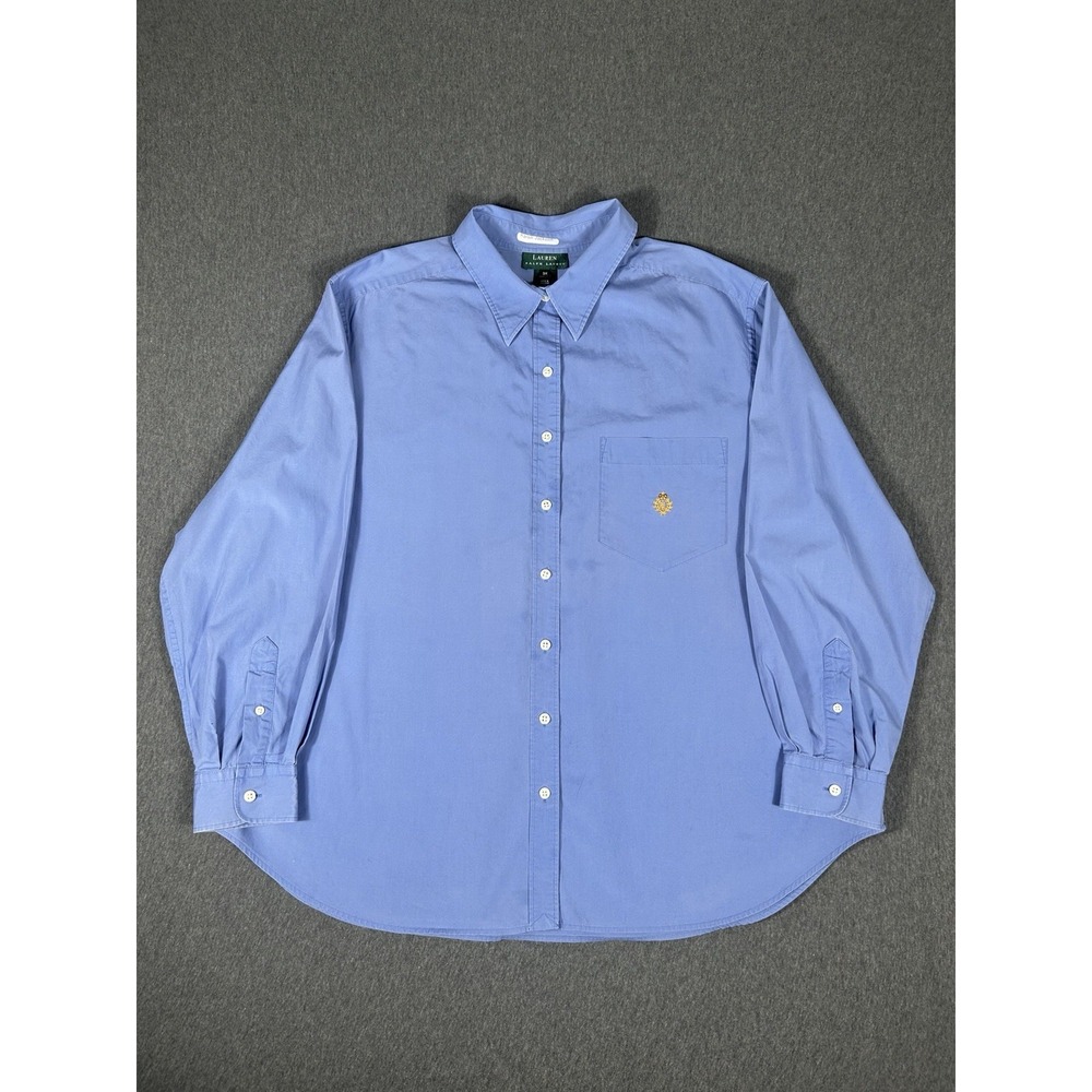 Lauren Ralph Lauren Long Sleeve Button Down Shirt Blue 3X